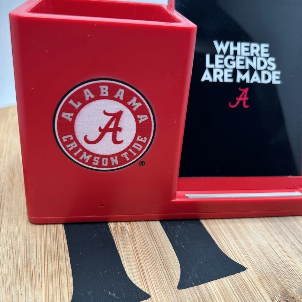 NCAA Wireless Phone Charging Stand & Desktop Organizer, Alabama Crimson Tide Red